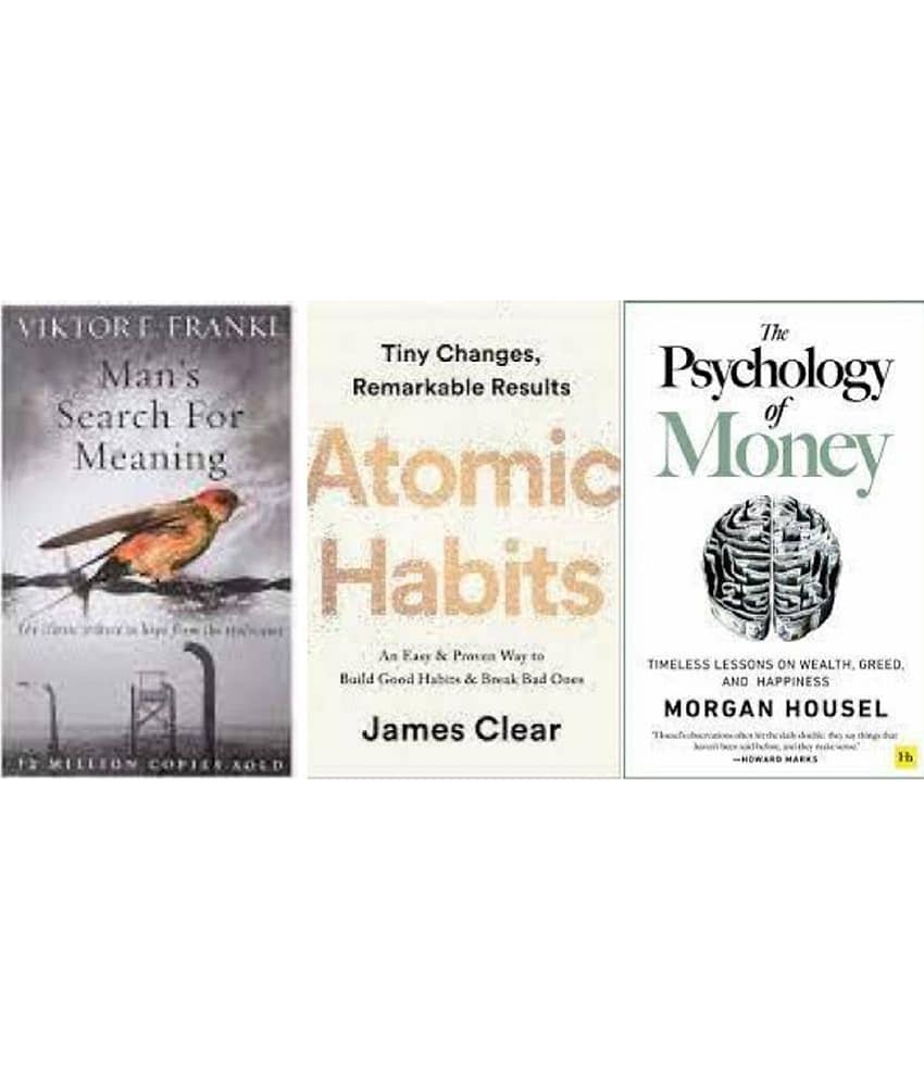 ( Combo of 3 books ) Man's Search For Meaning + Atomic Habits + The Psychology of Money - paperback )