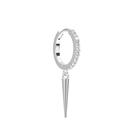 Bar Charm Hoop-Rhodium plated