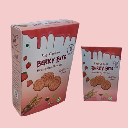 Berry Bite Strawberry Flavour  (Ragi Cookies), 100 gm