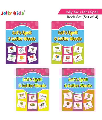 Jolly Kids Let’s Spell 3-4-5-6 Letter Words Books Set of 4| 3 Letter Words | 4 Letter Words| 5 Letter Words| 6 Letter Words| Kids Activity Book|Ages 3-7 years