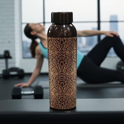 Copper Water Bottle 900 ML | Best for Ayurveda & Daily Use , Height : 10.5 Inch (BCMAS202 D)