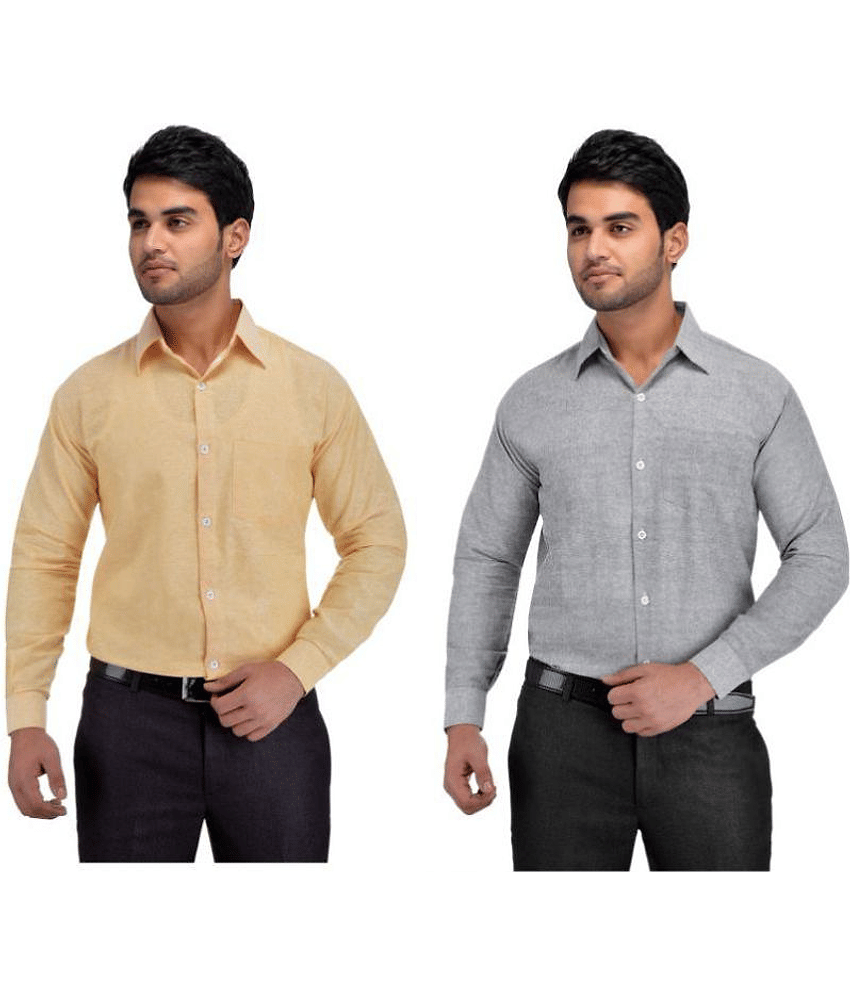 DESHBANDHU DBK Cotton Regular Fit Full Sleeves Men's Formal Shirt - Multi ( Pack of 2 )