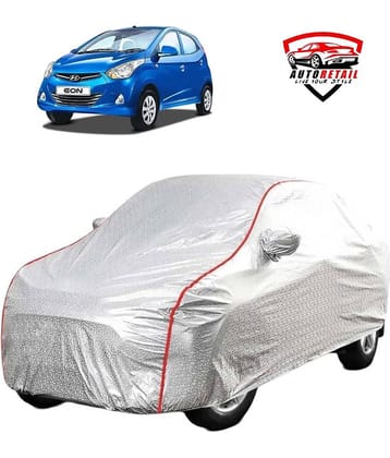 AutoRetail Car Body Cover for Hyundai Eon [2011-2015] With Mirror Pocket ( Pack of 1 ) , Silver