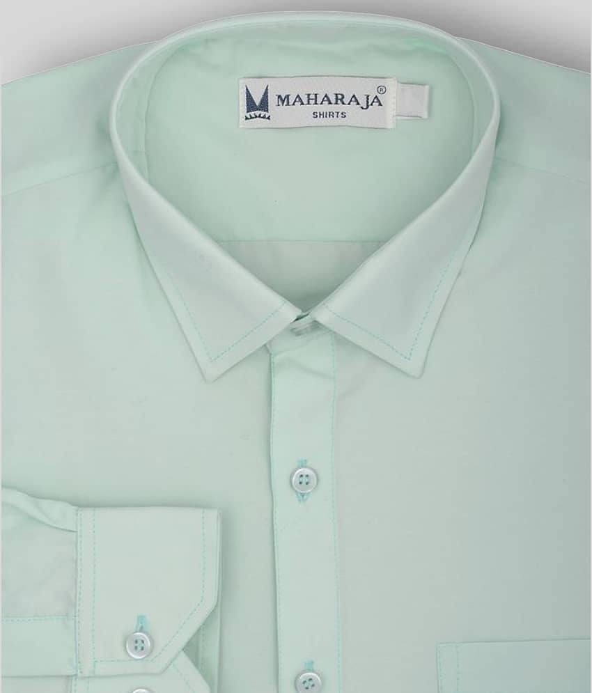 Maharaja - Green Cotton Blend Slim Fit Men's Formal Shirt (Pack of 1)