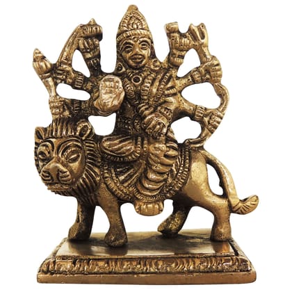 Brass Durga Ji Statue - Classic Religious Idol for Temple Decor, Height : 4 Inch (BSMAS1225 A)