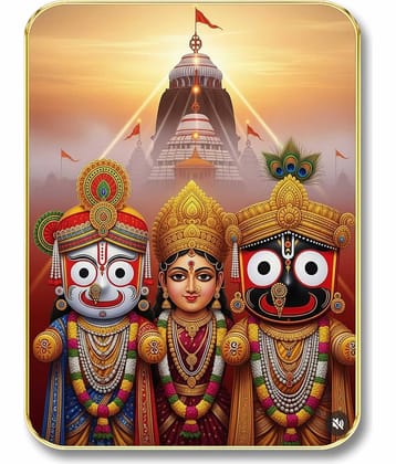 Livin'luxe Jagannath Balabhadra Subhadra MDF Wall Art with Table Top Stand & Wall Hanging Hole