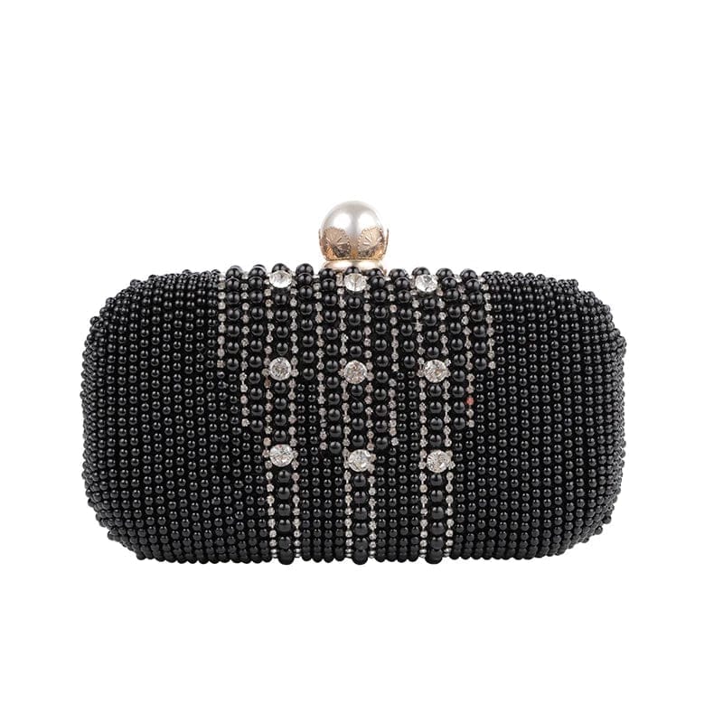 Light Luxury Fashion Pearl Inlaid Rhinestone Hand Chain Bag Double-sided Handmade Beaded High Quality Custom Silk Dinner Bag