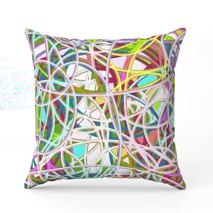 full abstract circle fill 3D print Cushion-Canvas Cushion / 16x16 / without