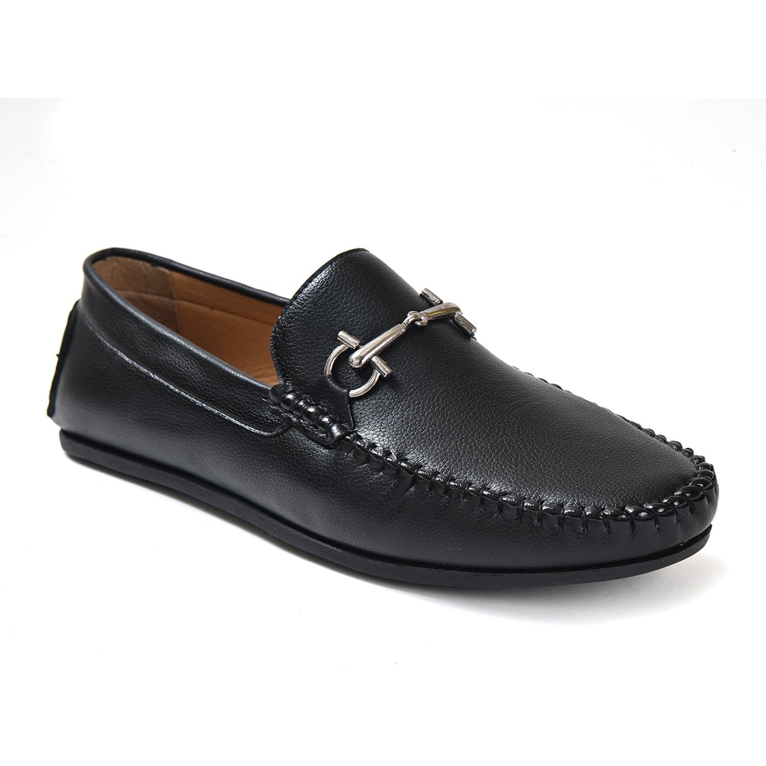 Kolapuri Centre Men's Black Loafer Shoes-7