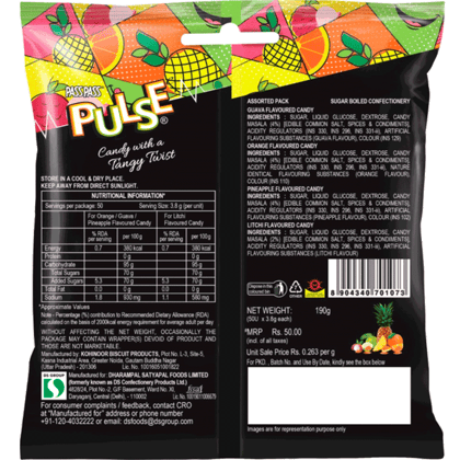 Pulse Pouch || Assorted Candy || 50 Pieces || 202.5 Grams