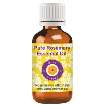 Deve Herbes Rosemary Essential Oil (Rosmarinus officinalis) for Healthy Hair Pure | Non-Sticky | Non-greasy | Lightweight | Men & Women | All Skin Types | Steam Distilled 100ml Deve Herbes Rosemary Essential Oil (Rosmarinus officinalis) for Healthy Hair 
