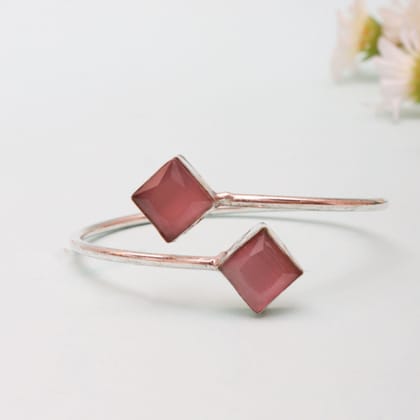 Rose Gold-Toned & Pink Cuff Bracelet