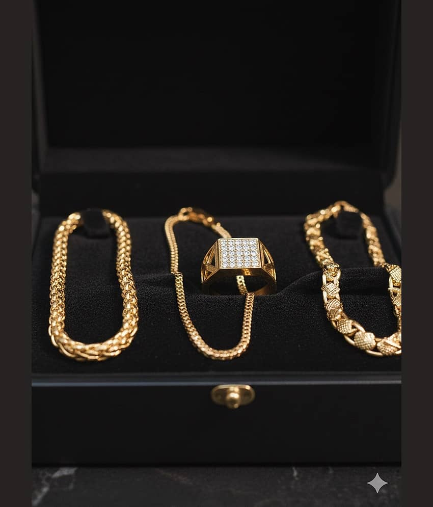 Abrexo Gold Plated Chain ( Set of 4 )