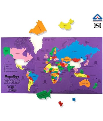 Imagimake: Mapology World- World Map and its Countries- Learning Aid & Educational Toy- Jigsaw Puzzle- for Kids Age 4 and Above