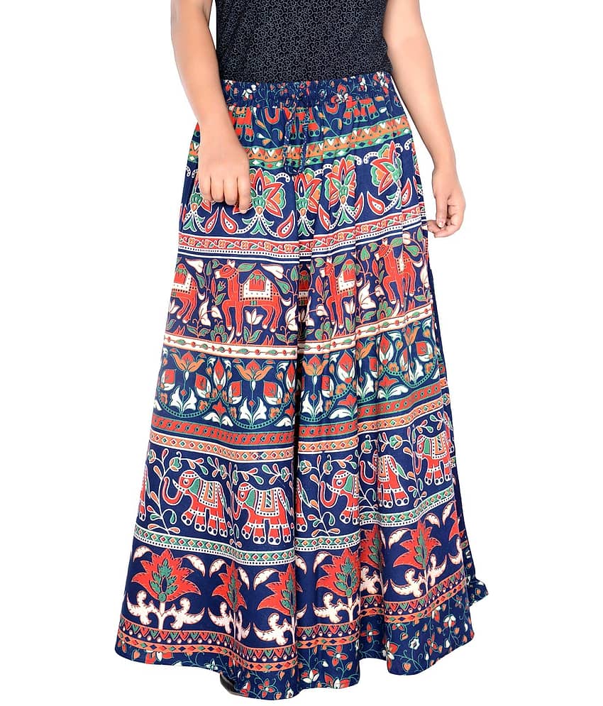 Sttoffa Cotton Wrap Skirt - Blue