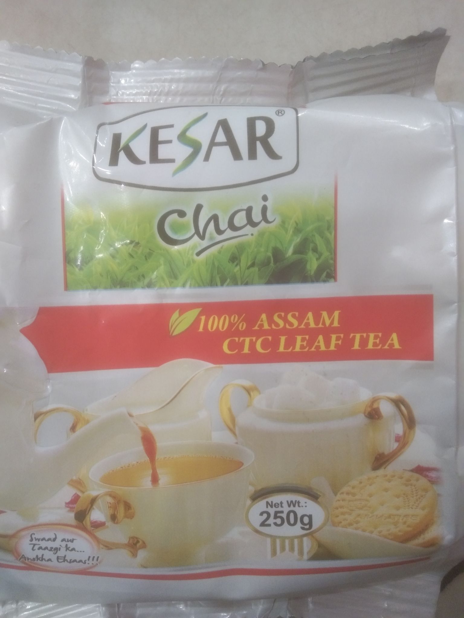 Kesar Chai 100% assam Ctc leaf tea Net w 250g 
