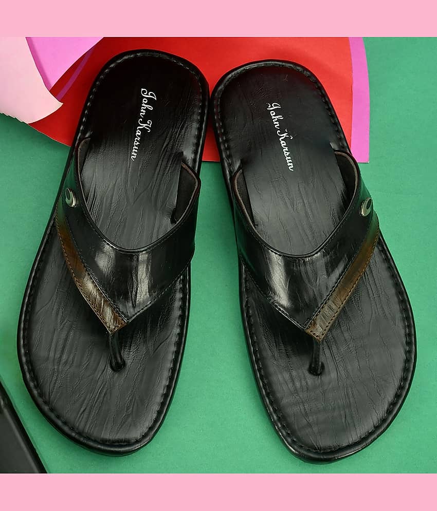 John Karsun Black Flip Flops