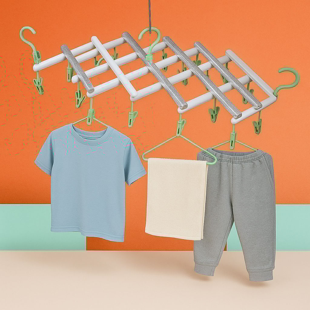 Big Adjustable Clothes Hanger, Windproof Tumble Dryer, Extendable, Socks Washing Liner, Plastic Drying Rack, Sock Hanger, Foldable Hanger, Underwear Dryer with 29 Clips