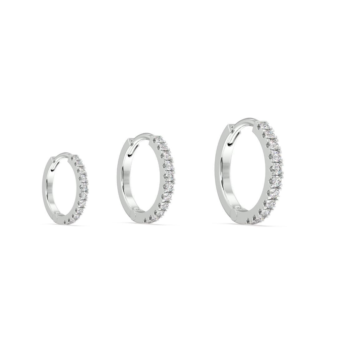 Zirconia statement round hoop - multiple size-5mm / 14k gold plated