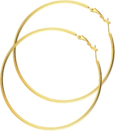 Fancy Golden Bali Coted Cut Light Weight Hoop Bali Earrings for Women & Girls