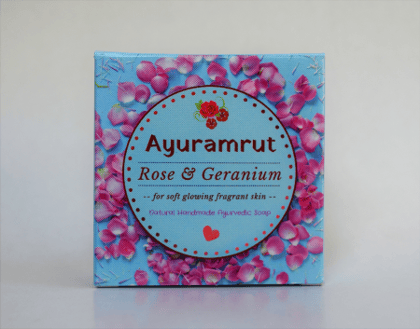 Ayuramrut Rose and Geranium Natural Handmade Ayurvedic Soap