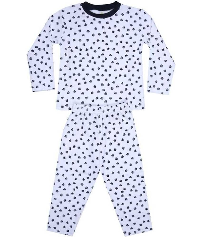 KABOOS Pack of 1 Boys 100% Cotton Nightsuit Set ( Navy Blue )