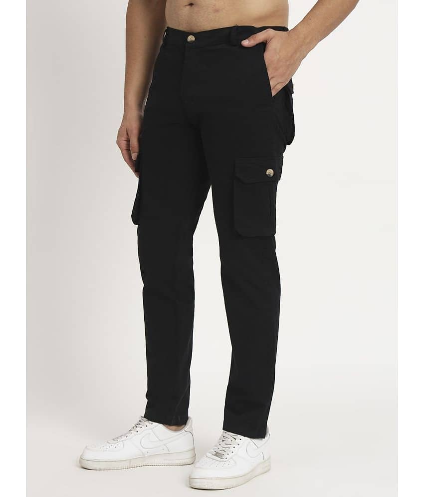 RAGZO Regular Flat Men's Cargos - Black ( Pack of 1 )