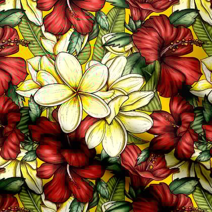 Frangipani -Yellow Colour-Cotton