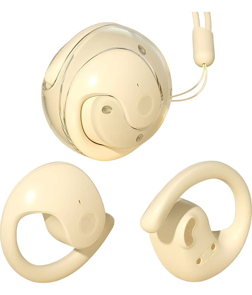 VEhop BY01 OWS Bluetooth True Wireless (TWS) In Ear 30 Hours Playback Powerfull bass,Fast charging IPX4(Splash & Sweat Proof) Yellow