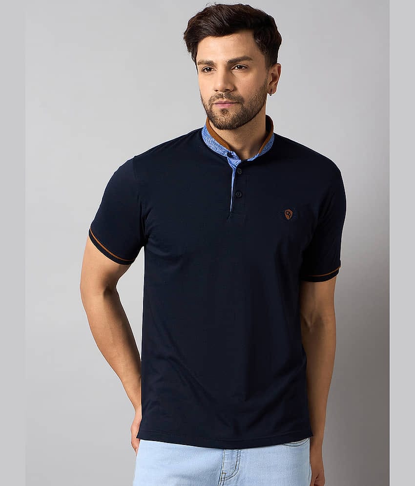 Club York Pack of 1 Cotton Blend Regular Fit Men's T-Shirt ( Navy )