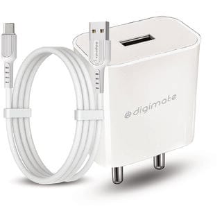 Digimate 15W Single USB Port Charger With Type-C Cable, Fast Charging Universal Compatibility (DG-ADP-1007)