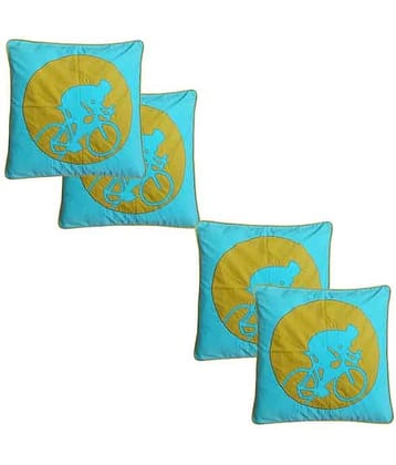 Hugs'n'Rugs Blue Cotton Cushion Covers - Set Of 4