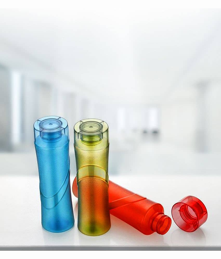 iview kitchenware Multicolour PET Fridge Water Bottle (1000ml each), (3U), Frosted Pattern