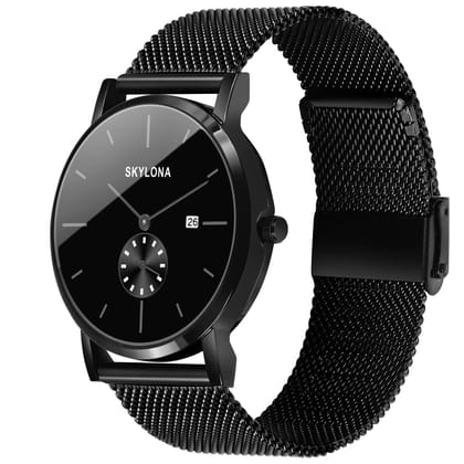 Carnival Collection Men Watch Small Seconds Dial 24hours Thin Casual Mesh Band-Black