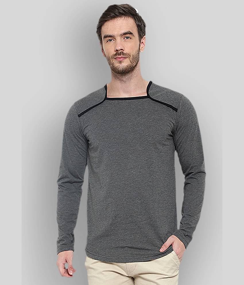 Glito Pack of 1 Cotton Blend Regular Fit Men's T-Shirt ( Grey )