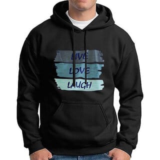 HIT SQUARE Men Black Printed Hooded Full Sleeve Sweatshirt.