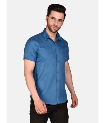 PRINTCULTR Cotton Blend Regular Fit Solids Half Sleeves Men's Casual Shirt - Blue ( Pack of 1 )