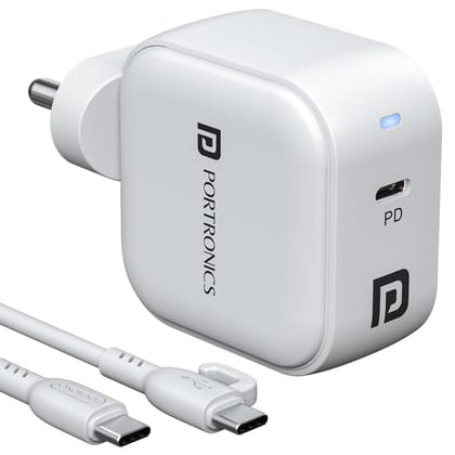 Portronics 45W Adapto 45C Type C SuperFast Charger Adaptor with Type C Cable