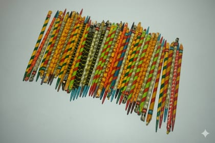Icrafts Home Décor Exclusive Handmade Wooden Juda Pin – 10 Pcs Set (L: 20.32 cm × B: 0.76 cm × H: 20.32 cm, Weight: 9 g Each)