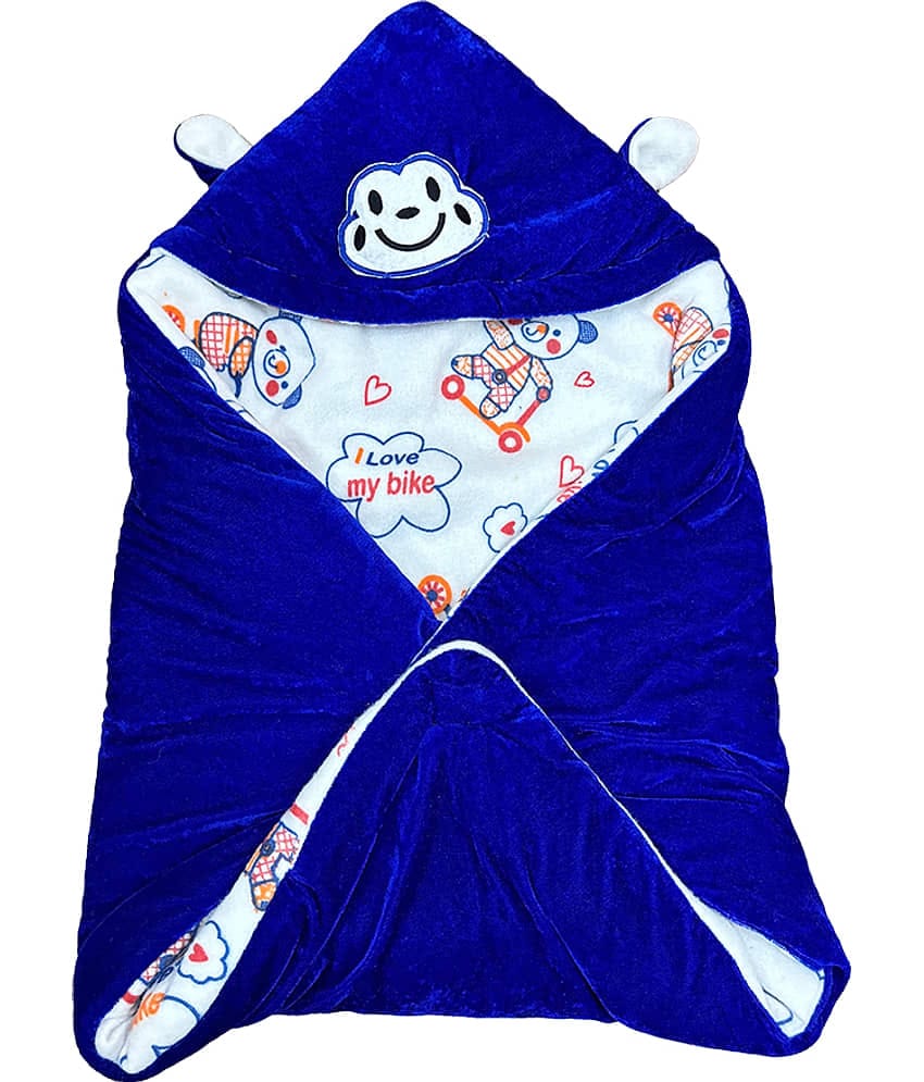 OLENE Polar Fleece Plain Single Size Kids Blankets - Blue ( Pack of 1 )
