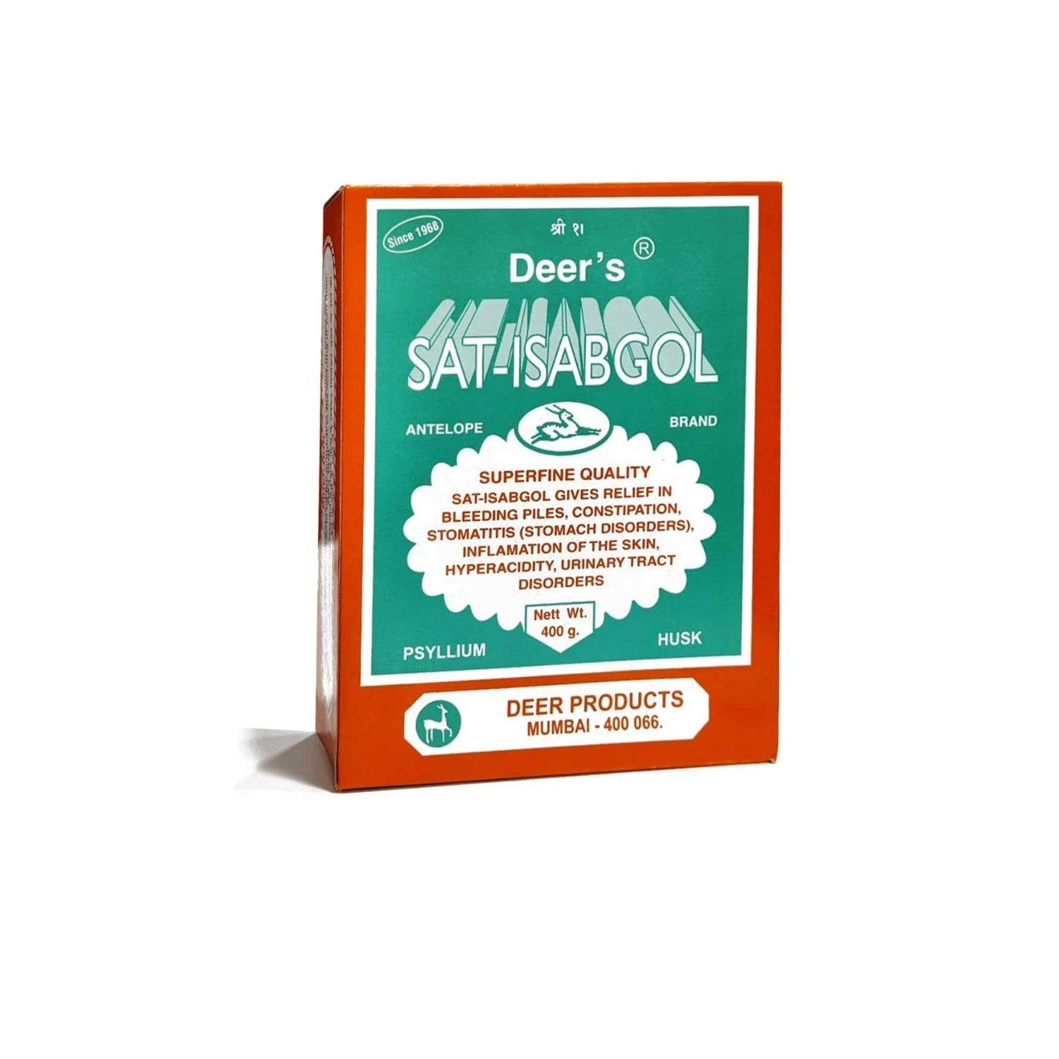 Deer Products Sat Isabgol Psyllium Husk, 400 gm