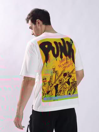 PUNKSTAR Oversized T-Shirt - White | Bold Streetwear Style | PUNK-M / White