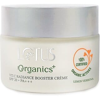 Lotus Organics+ Vitamin - C Radiance Booster Cream| Lemon Verbena|Illuminated Skin|Spf 20 Pa+++ (50 G)