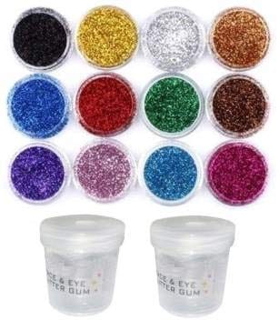 Elecsera Dusty Glitter Eyeshadow for Girls/Women with Glitter Gum 48 g (Multicolor) - Makeup - Sets and Kits | Buy online on ZillyBuy