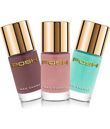 Posh - Multi Glossy Nail Polish ( Pack of 3 )