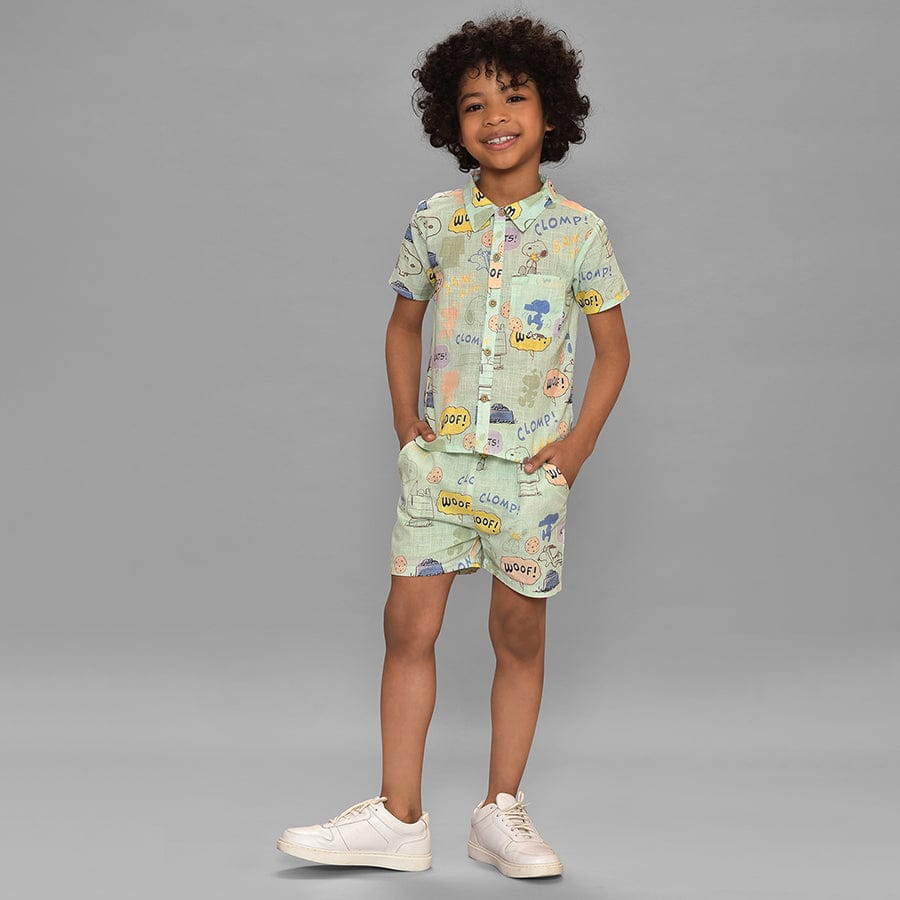 Peanuts™ Woven Green Co-Ord Set-0-3 M / Green