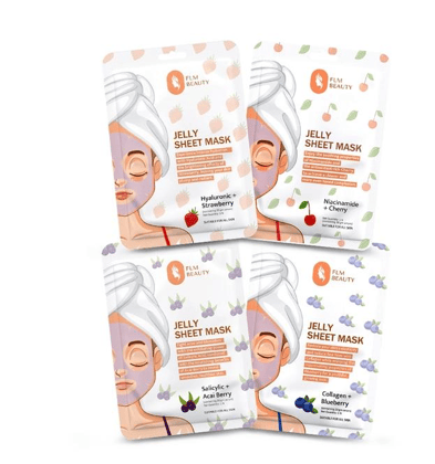 Complete Jelly Sheet Mask Collection  Hydration, Glow & Repair (Set of 4)