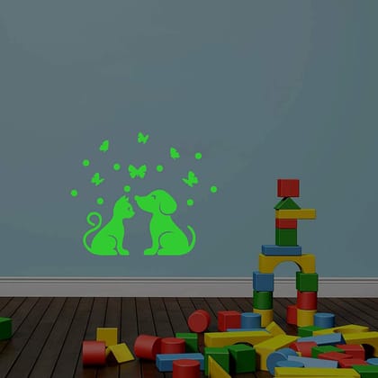 DreamKraft Glow in The Dark Kids Room Decor Radium Sticker (Green, 20 cm X 25 cm)
