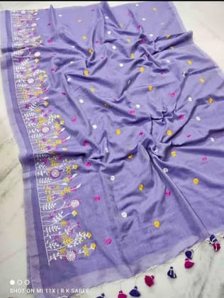 khadi cotton embroidery design saree