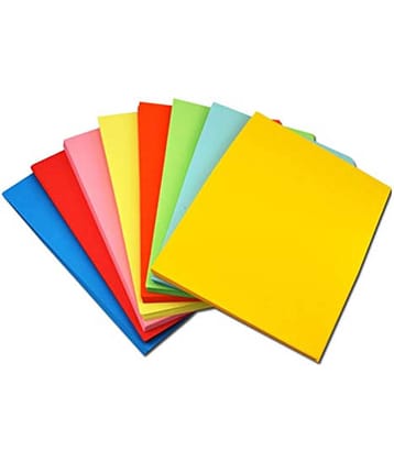 Eclet A3 50 pcs Color Sheets (10 colour X 5 Sheet) Double-Sided Multicolor Fluorescent Neon Craft 120 GSM Pastel Sheet for Greeting Cards, Art & Craft